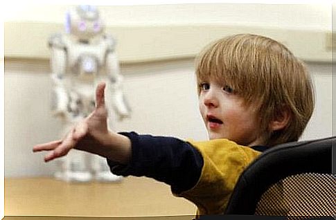 Child with robot