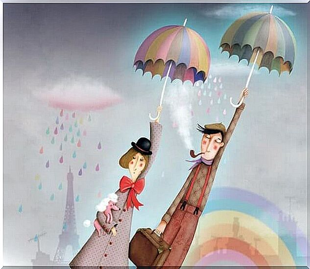 couple-flying-with-umbrellas