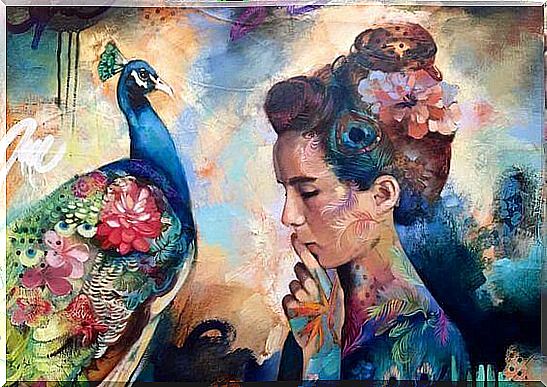 woman-with-peacock