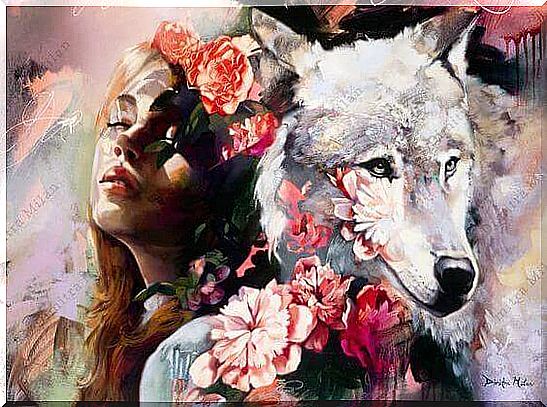 woman-and-wolf