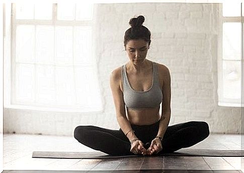 Woman practicing yoga