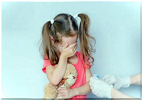 Little girl with needle phobia