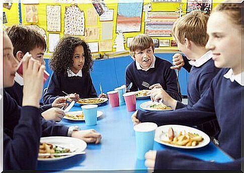 Children in the school canteen