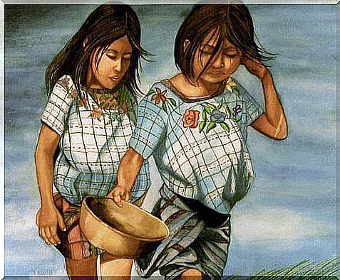 sisters with basket in hand